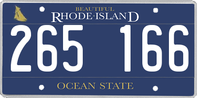 RI license plate 265166