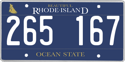 RI license plate 265167