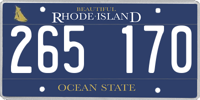 RI license plate 265170