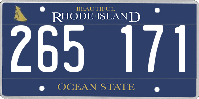 RI license plate 265171