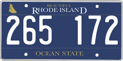 RI license plate 265172
