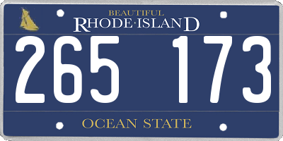 RI license plate 265173