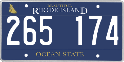 RI license plate 265174