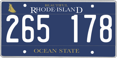 RI license plate 265178