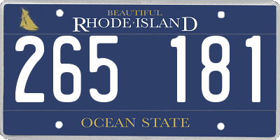RI license plate 265181