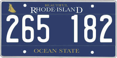 RI license plate 265182