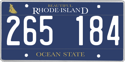 RI license plate 265184