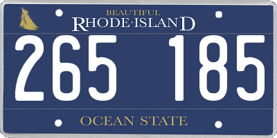 RI license plate 265185