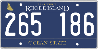 RI license plate 265186
