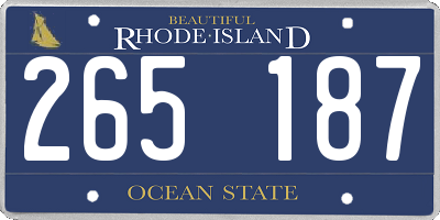 RI license plate 265187