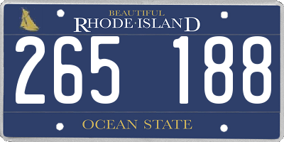 RI license plate 265188