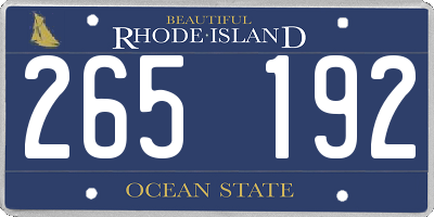 RI license plate 265192