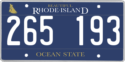 RI license plate 265193