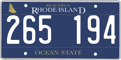 RI license plate 265194