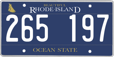 RI license plate 265197