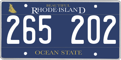 RI license plate 265202