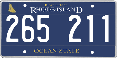 RI license plate 265211