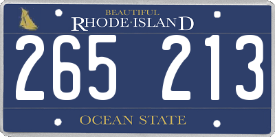 RI license plate 265213