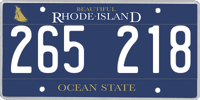 RI license plate 265218