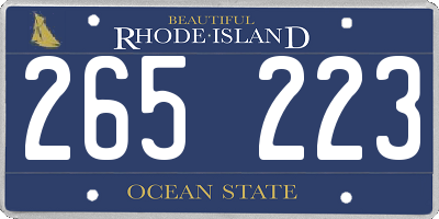 RI license plate 265223