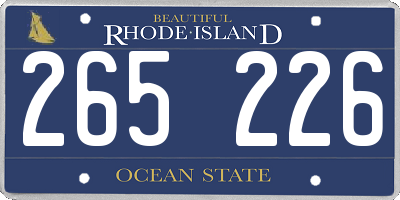 RI license plate 265226