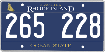 RI license plate 265228