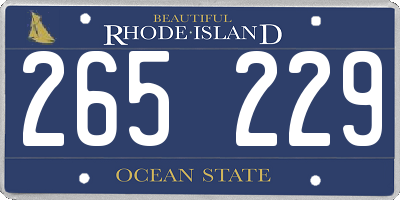 RI license plate 265229