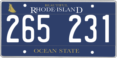 RI license plate 265231