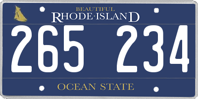 RI license plate 265234
