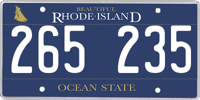 RI license plate 265235
