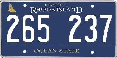 RI license plate 265237