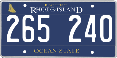 RI license plate 265240