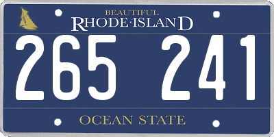 RI license plate 265241