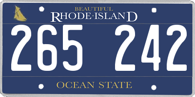 RI license plate 265242