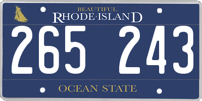 RI license plate 265243