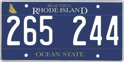 RI license plate 265244