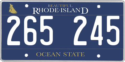 RI license plate 265245