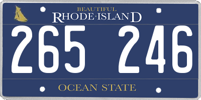 RI license plate 265246