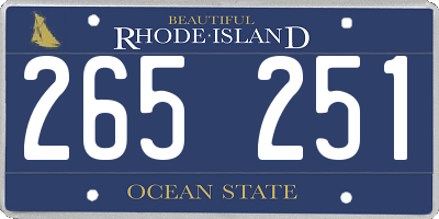 RI license plate 265251