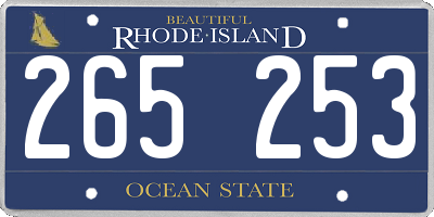 RI license plate 265253