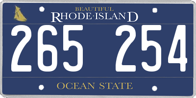 RI license plate 265254