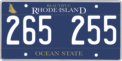 RI license plate 265255