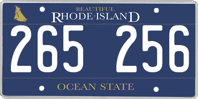 RI license plate 265256