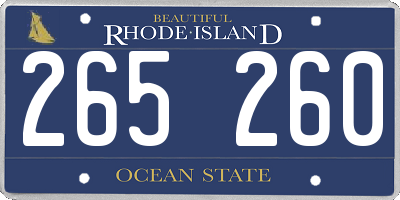 RI license plate 265260