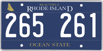RI license plate 265261