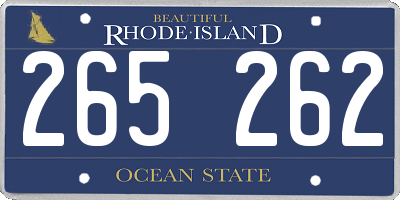 RI license plate 265262