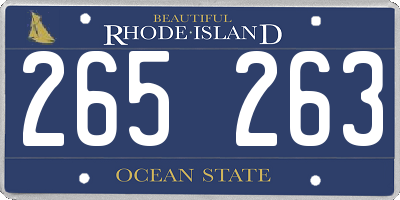 RI license plate 265263