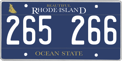 RI license plate 265266