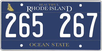 RI license plate 265267