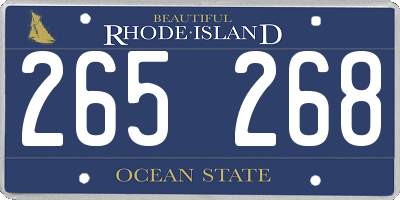 RI license plate 265268